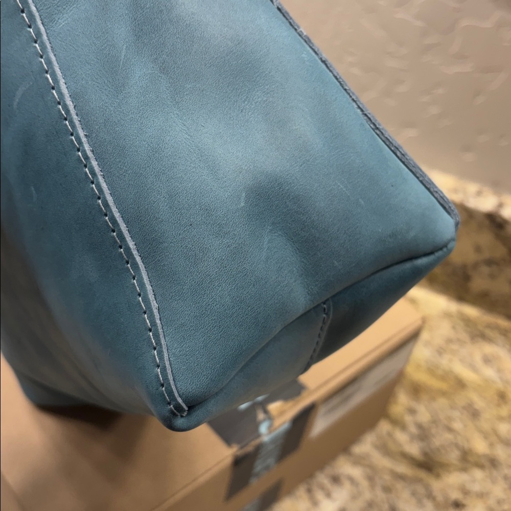 New Aqua Triangle bag by Portland Leather, NWT - Picture 16 of 16